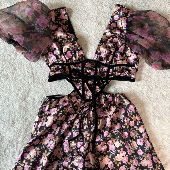 NWT For Love and Lemons floral Madison midi dress - Picture 4 of 4